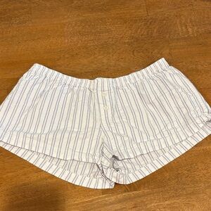 Brandy Melville White and Blue Striped Shorts